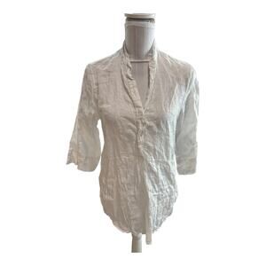 laura bianchi White Linen Blouse Size S